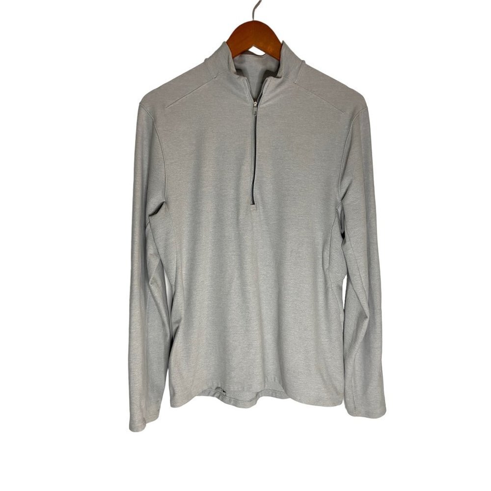 Lululemon Men's Surge Warm 1/2 Zip Heathered Sea Salt-sz Small